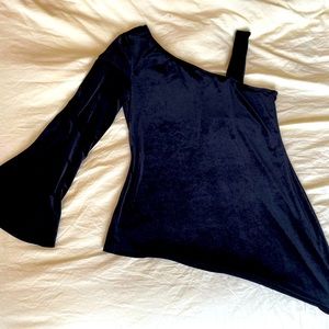 Vintage y2k asymmetrical velvet blouse.